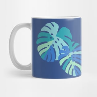 Monstera Leaves - Blue Mug